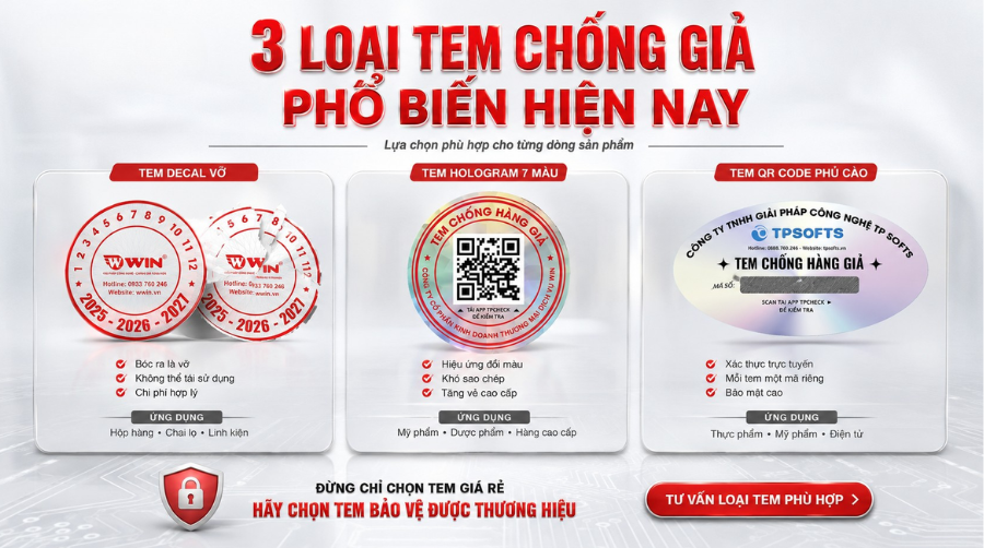 Các loại tem chống giả được ưa chuộng nhất hiện nay